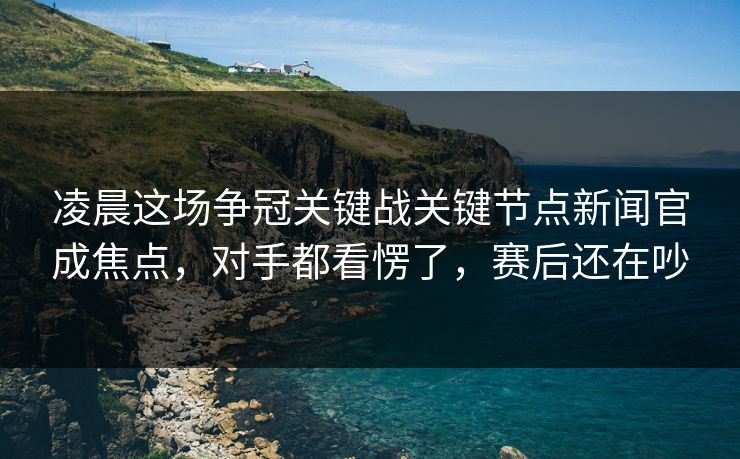 凌晨这场争冠关键战关键节点新闻官成焦点，对手都看愣了，赛后还在吵  第1张