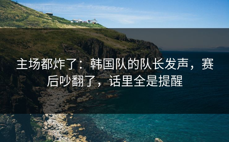 主场都炸了：韩国队的队长发声，赛后吵翻了，话里全是提醒  第1张