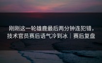 刚刚这一轮雄鹿最后两分钟连犯错，技术官员赛后语气冷到冰｜赛后复盘