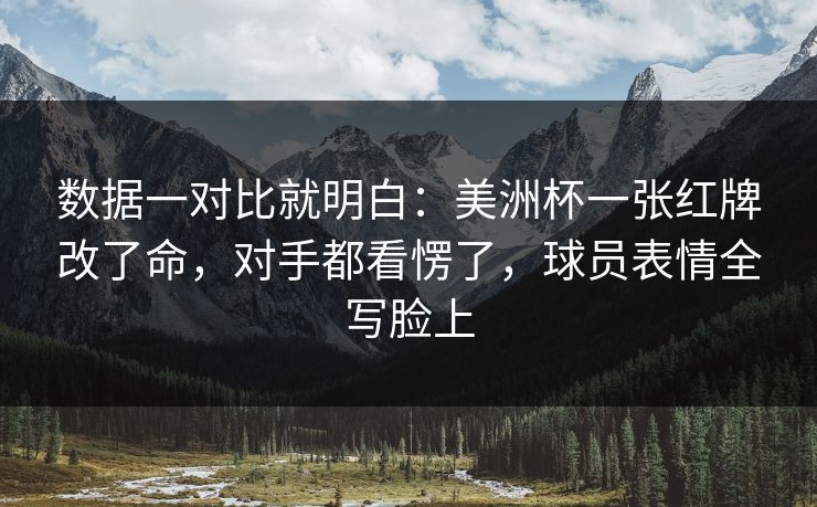 数据一对比就明白：美洲杯一张红牌改了命，对手都看愣了，球员表情全写脸上  第1张