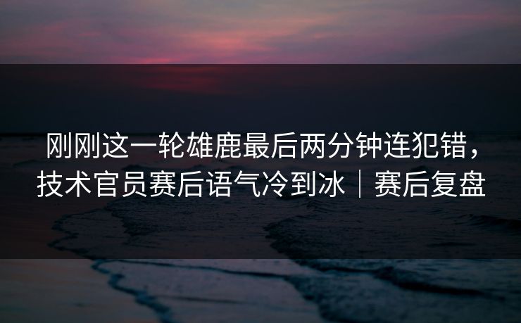 刚刚这一轮雄鹿最后两分钟连犯错，技术官员赛后语气冷到冰｜赛后复盘  第1张