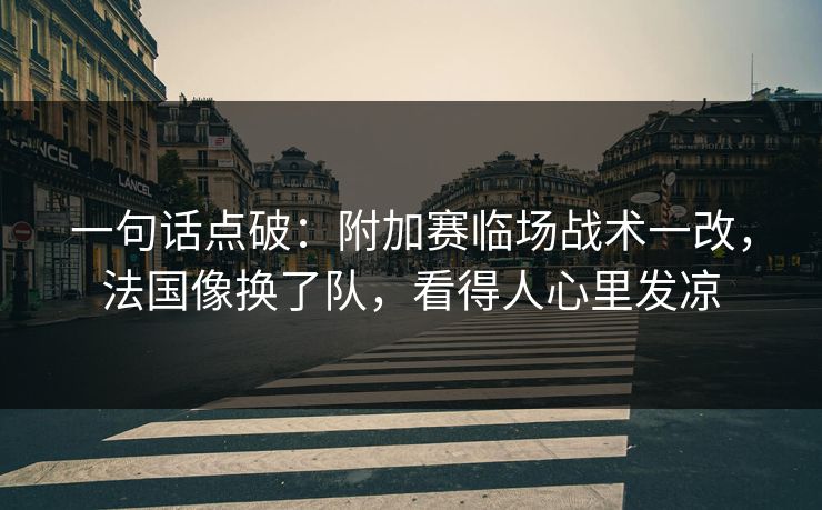一句话点破：附加赛临场战术一改，法国像换了队，看得人心里发凉  第1张