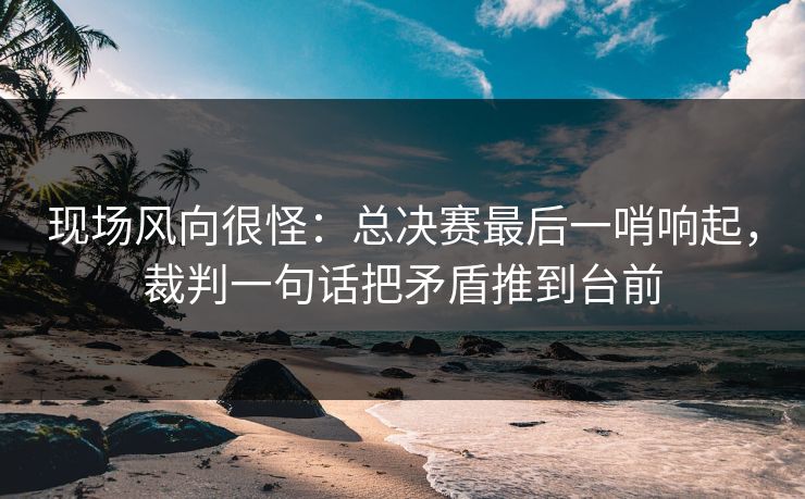 现场风向很怪：总决赛最后一哨响起，裁判一句话把矛盾推到台前  第1张